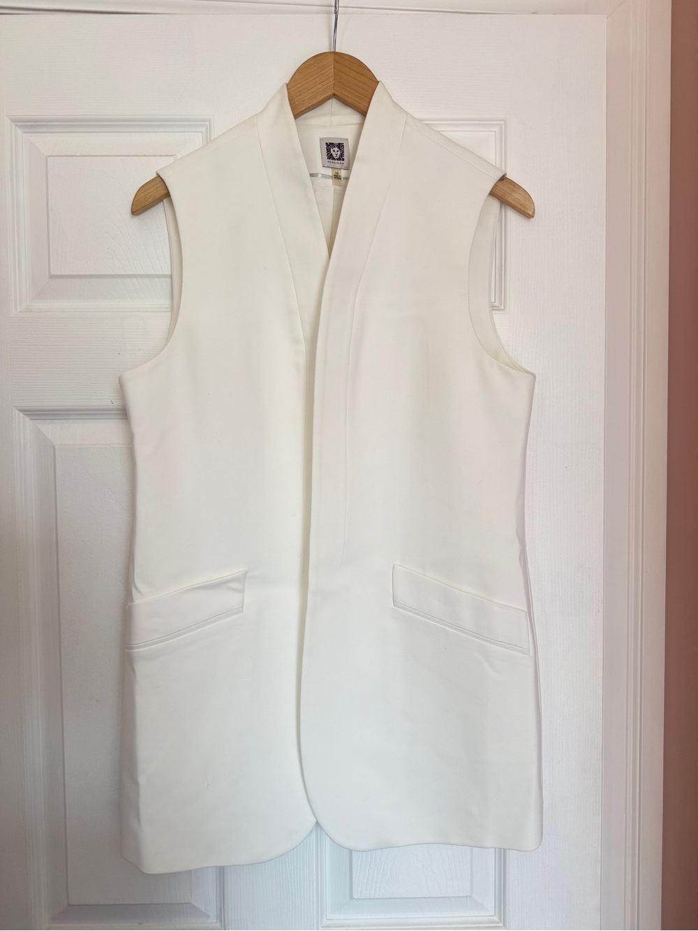 NWOT - Anne Klein Cream White Sleeveless Long Vest
